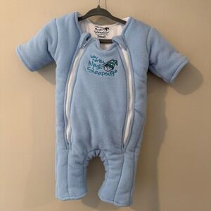Baby Merlin's Magic Sleepsuit Light Blue Microfleece Swaddle Small 3-6M
